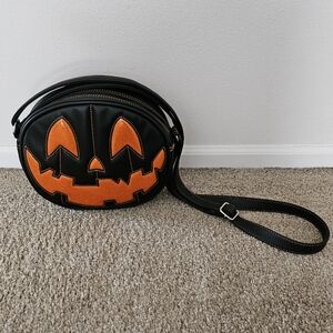 Love, Pain, & Stitches Pumpkin Kult Collection, Black and Orange Purse